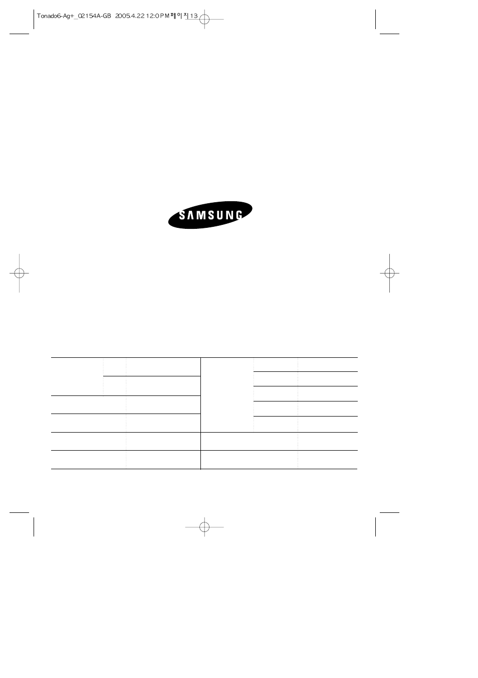 Specifications | Samsung DC68-02154A User Manual | Page 13 / 14