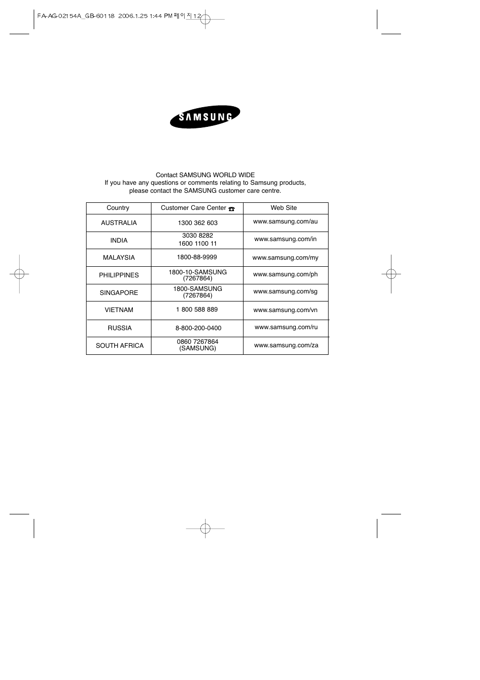 Samsung DC68-02154A User Manual | Page 14 / 14