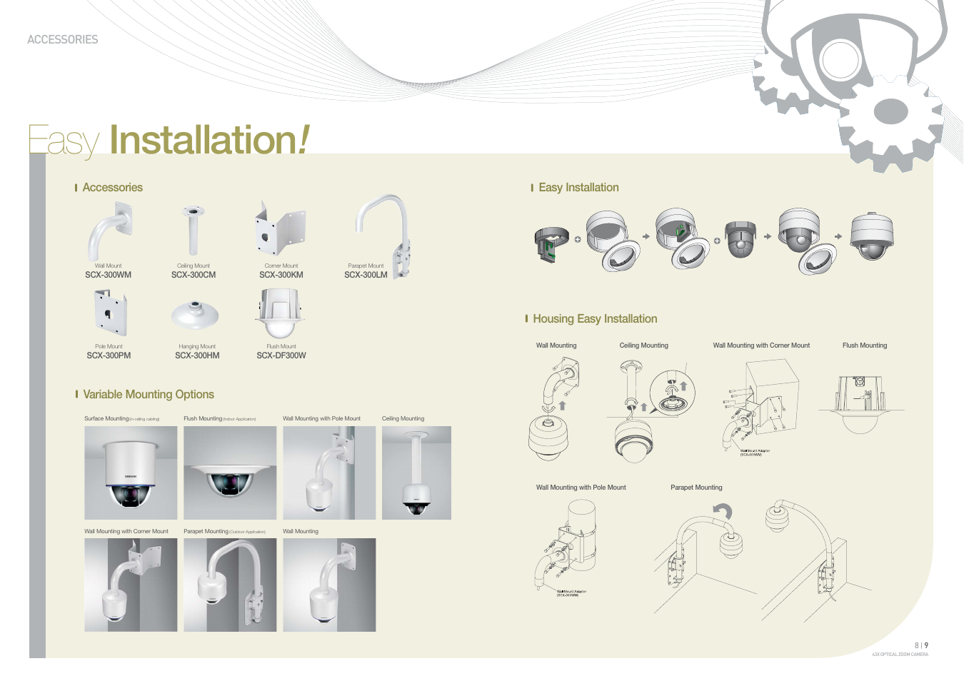 Easy installation, Accessories | Samsung SCC-C6453 User Manual | Page 5 / 6