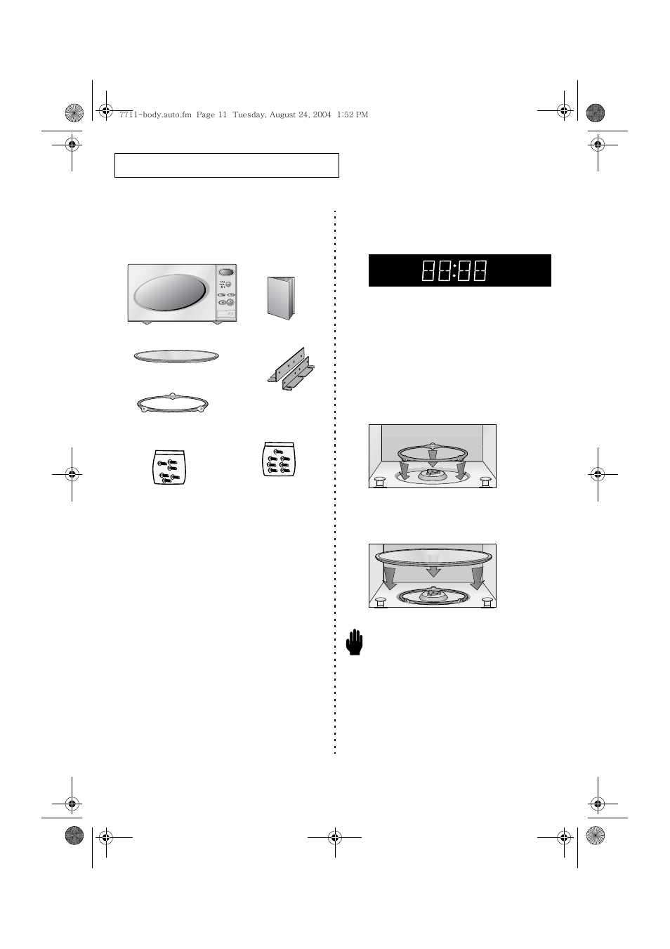 Your new microwave oven, Precaution, Checking parts | Setting up your microwave oven | Samsung DE7711 User Manual | Page 11 / 18