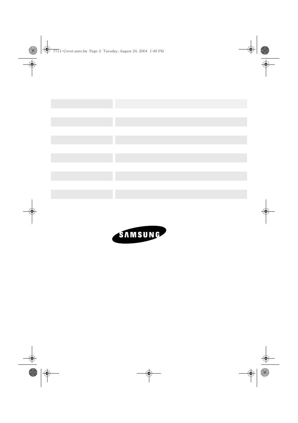 Specifications | Samsung DE7711 User Manual | Page 18 / 18