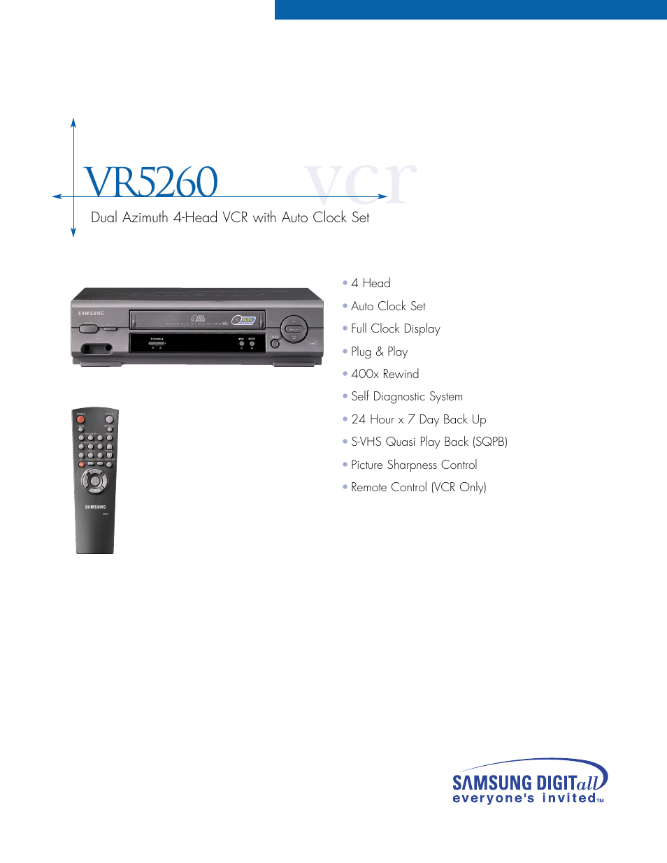 Samsung VR5260 User Manual | 2 pages