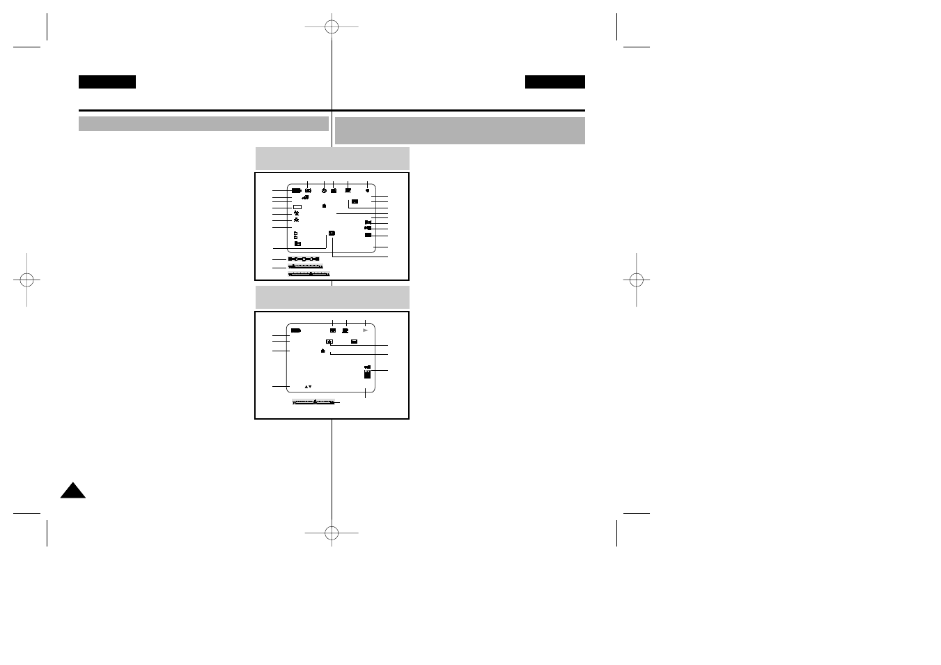 Osd (on screen display in cam and player modes), English español, Osd in cam mode | Osd in player mode | Samsung VP-D34(i) User Manual | Page 18 / 107