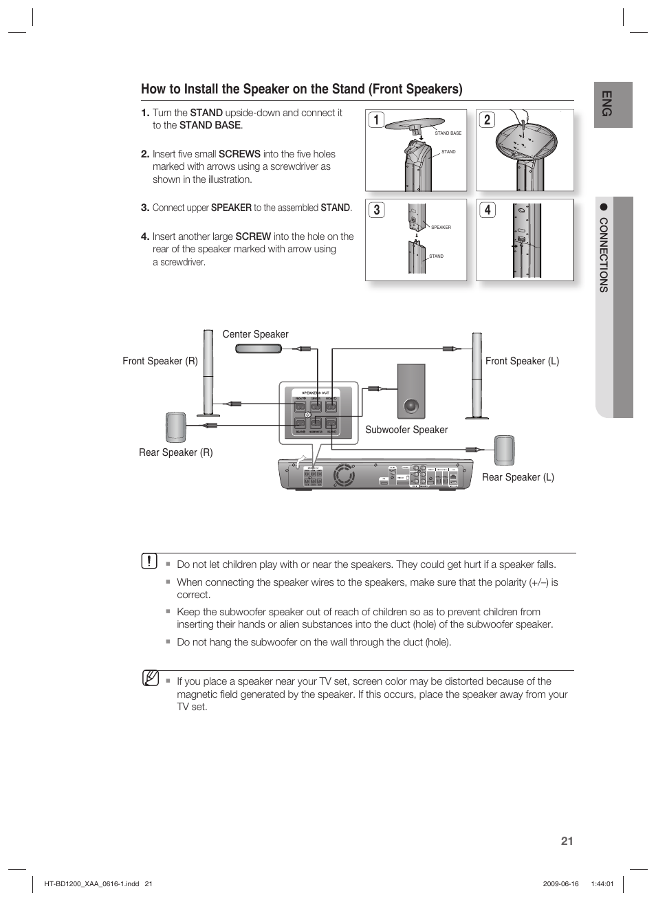 Samsung HT-BD1200 User Manual | Page 21 / 102