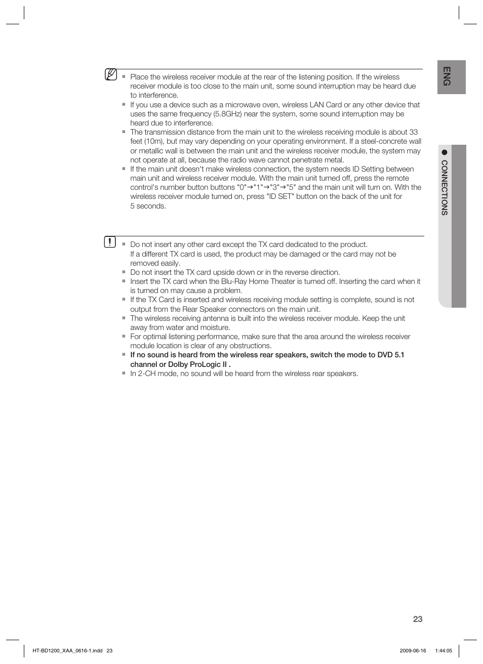 Samsung HT-BD1200 User Manual | Page 23 / 102