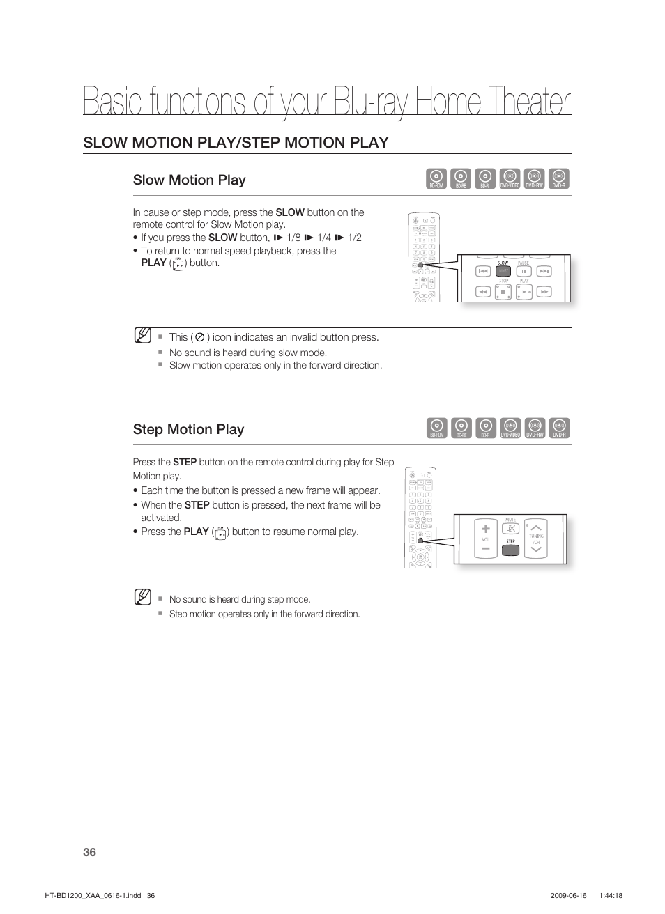 Basic functions of your blu-ray home theater, Hgfzcv | Samsung HT-BD1200 User Manual | Page 36 / 102