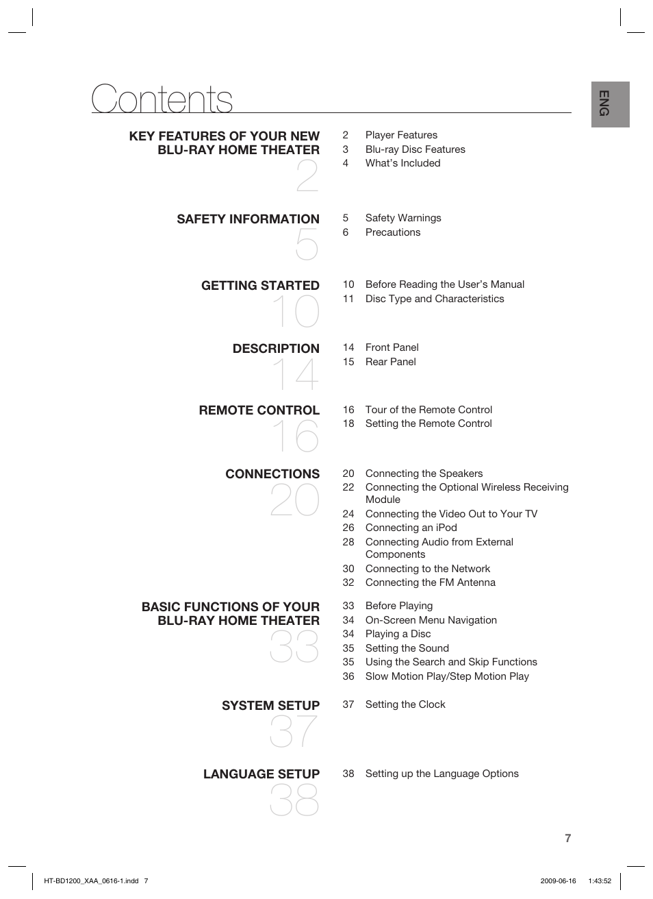Samsung HT-BD1200 User Manual | Page 7 / 102