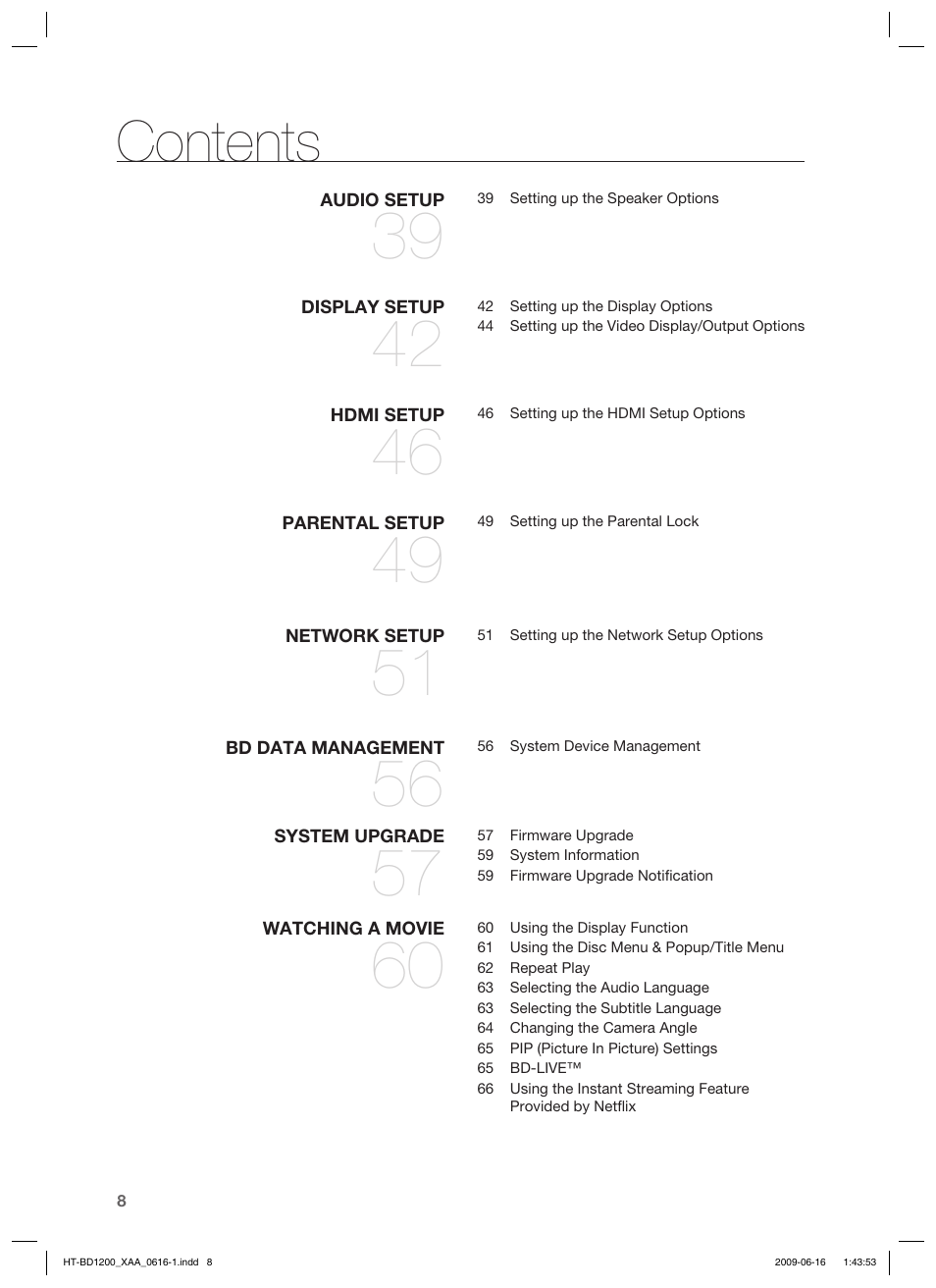 Samsung HT-BD1200 User Manual | Page 8 / 102