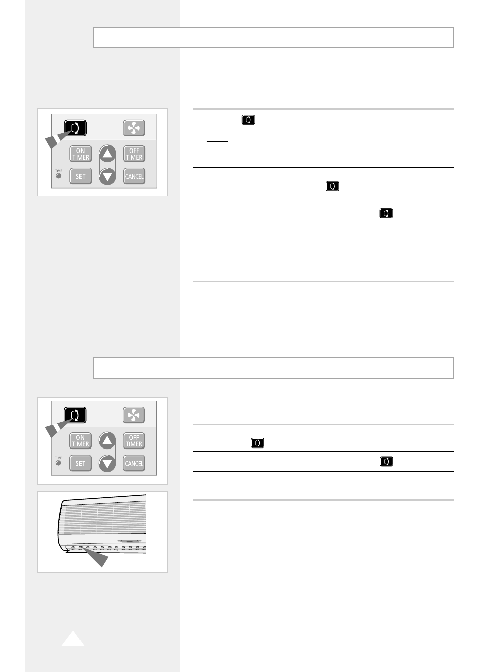 Adjusting the air flow direction vertically, Adjusting the air flow direction horizontally | Samsung AS091VE/D User Manual | Page 14 / 24