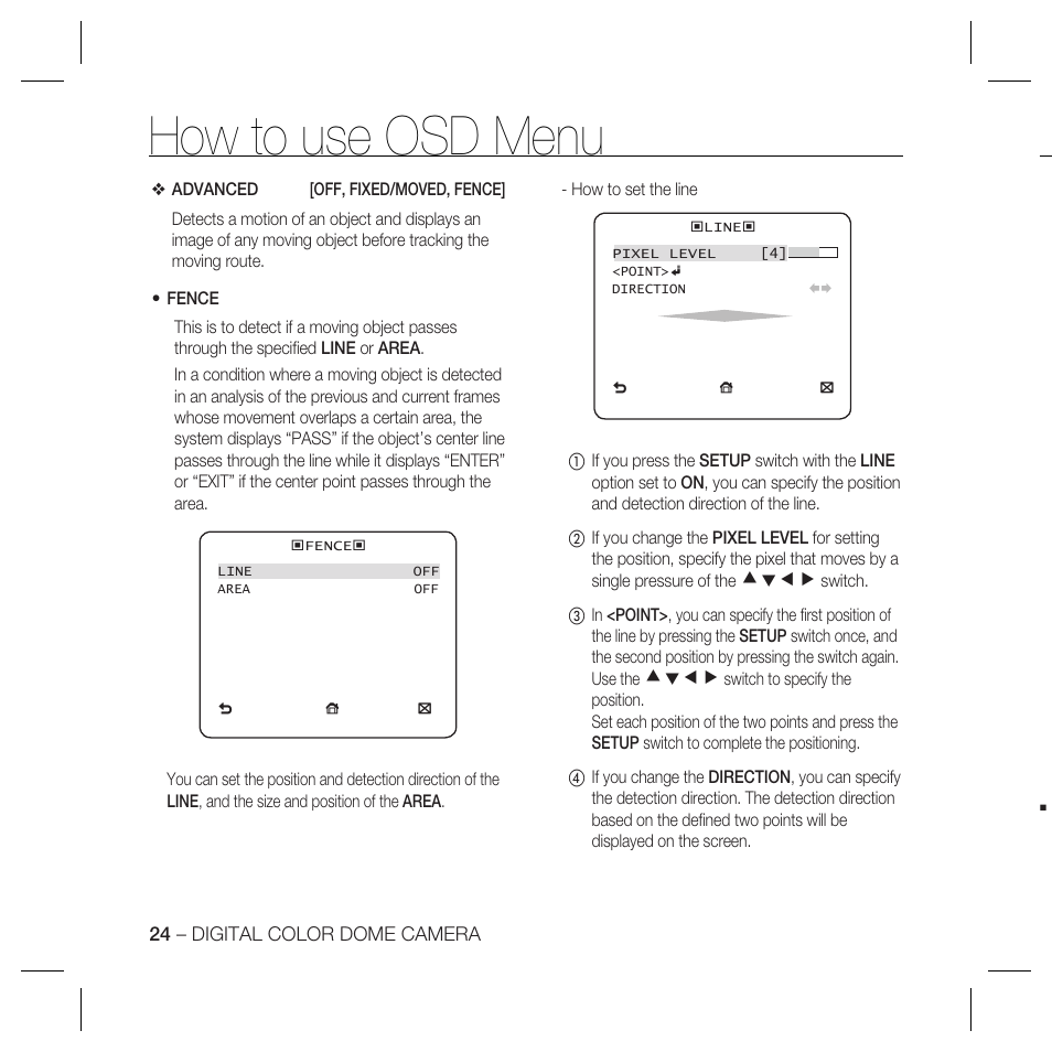 How to use osd menu | Samsung SCC-B5398P User Manual | Page 24 / 33