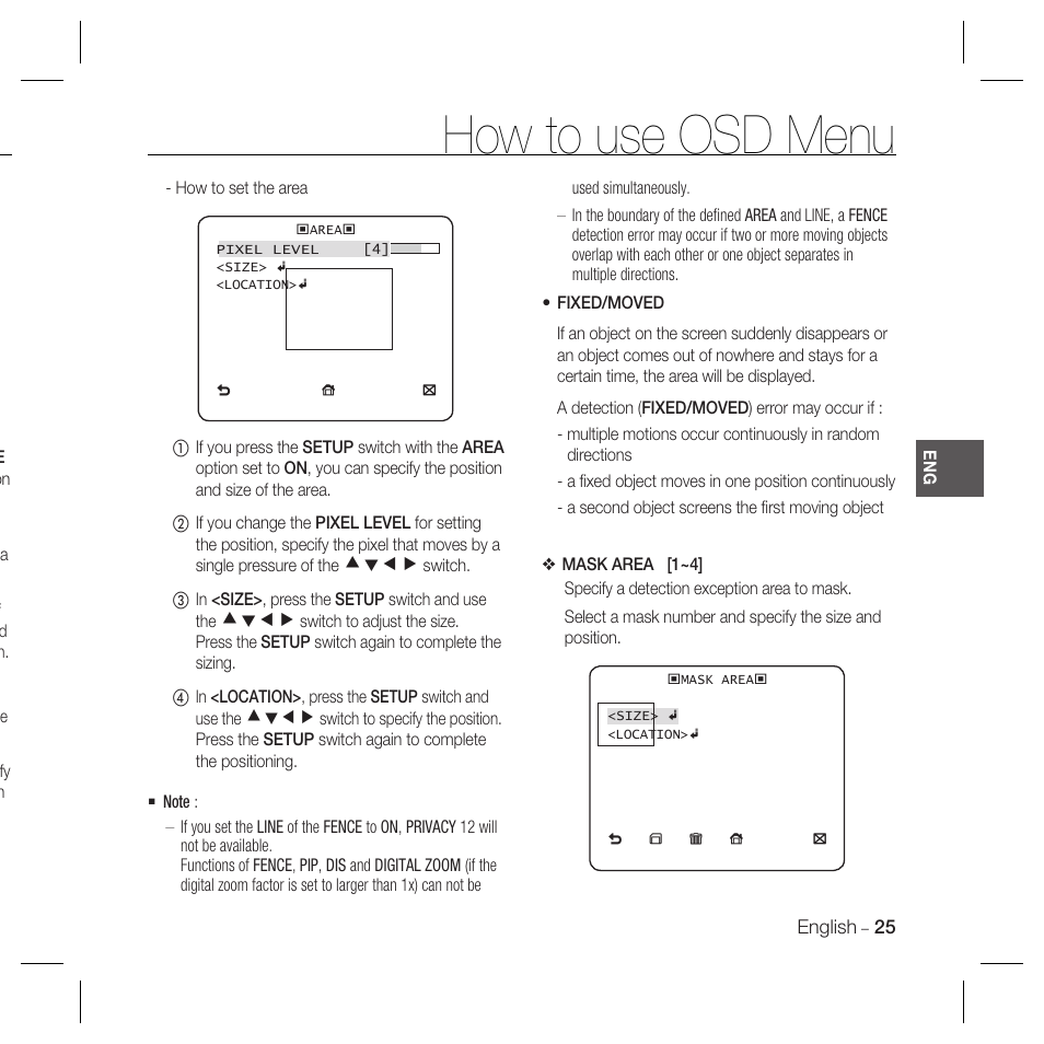 How to use osd menu | Samsung SCC-B5398P User Manual | Page 25 / 33