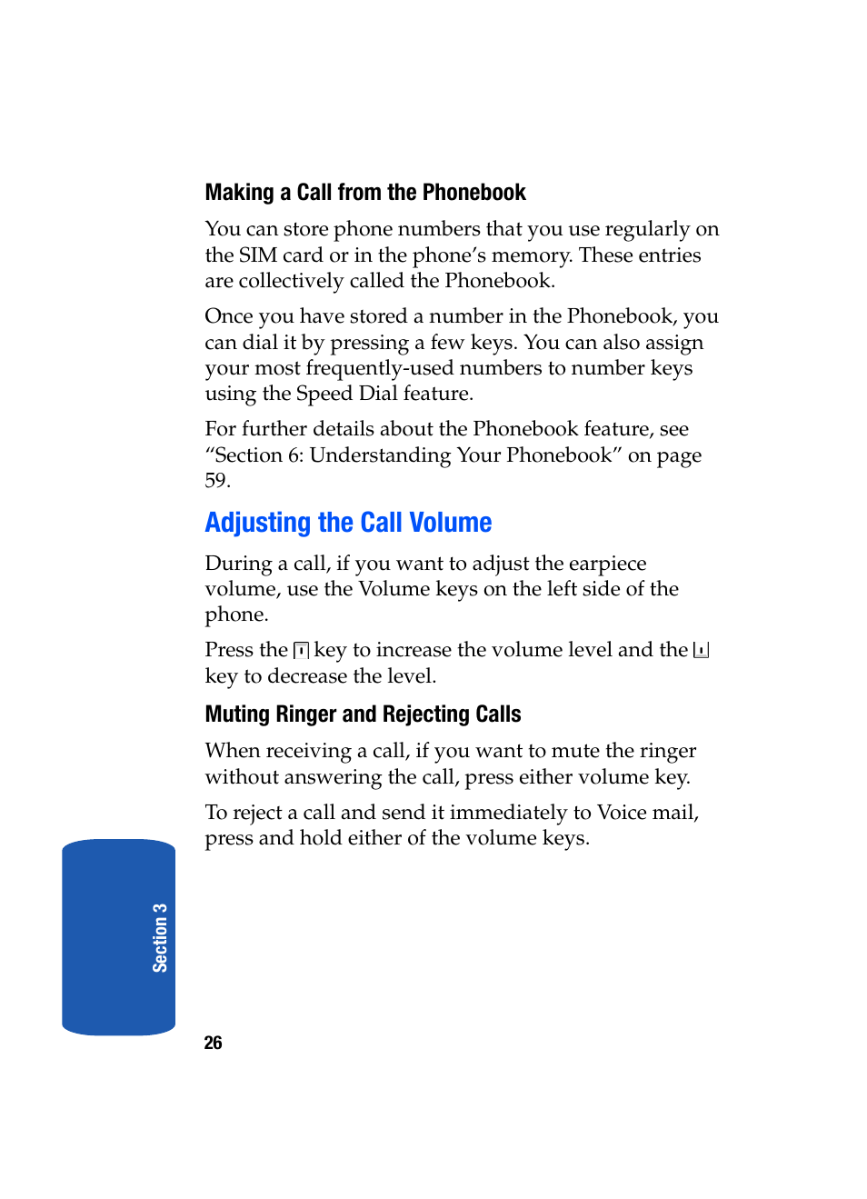 Adjusting the call volume | Samsung SGH-T519 User Manual | Page 30 / 210