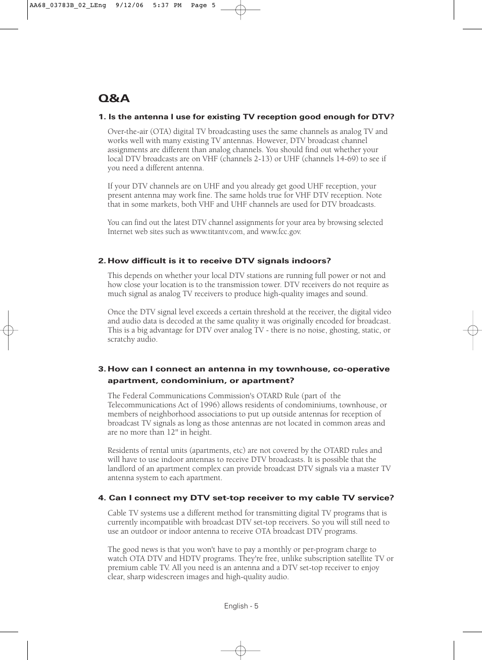 Samsung CL-29Z40MQ User Manual | Page 5 / 64
