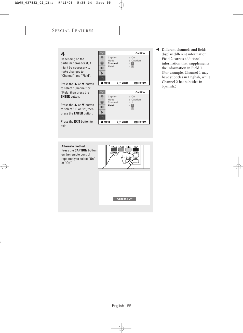 Samsung CL-29Z40MQ User Manual | Page 55 / 64