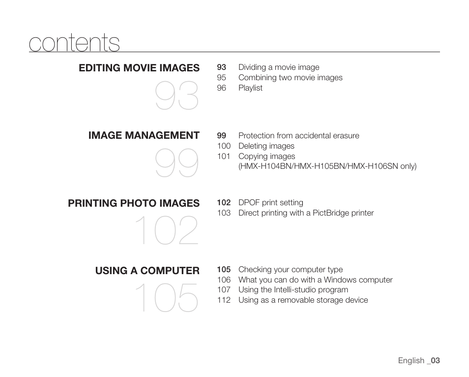 Samsung HMX-H104BN User Manual | Page 17 / 147