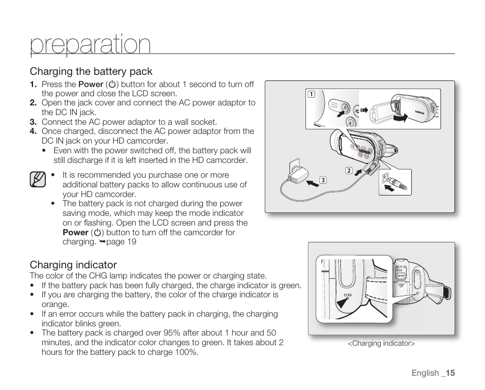 Preparation | Samsung HMX-H104BN User Manual | Page 29 / 147