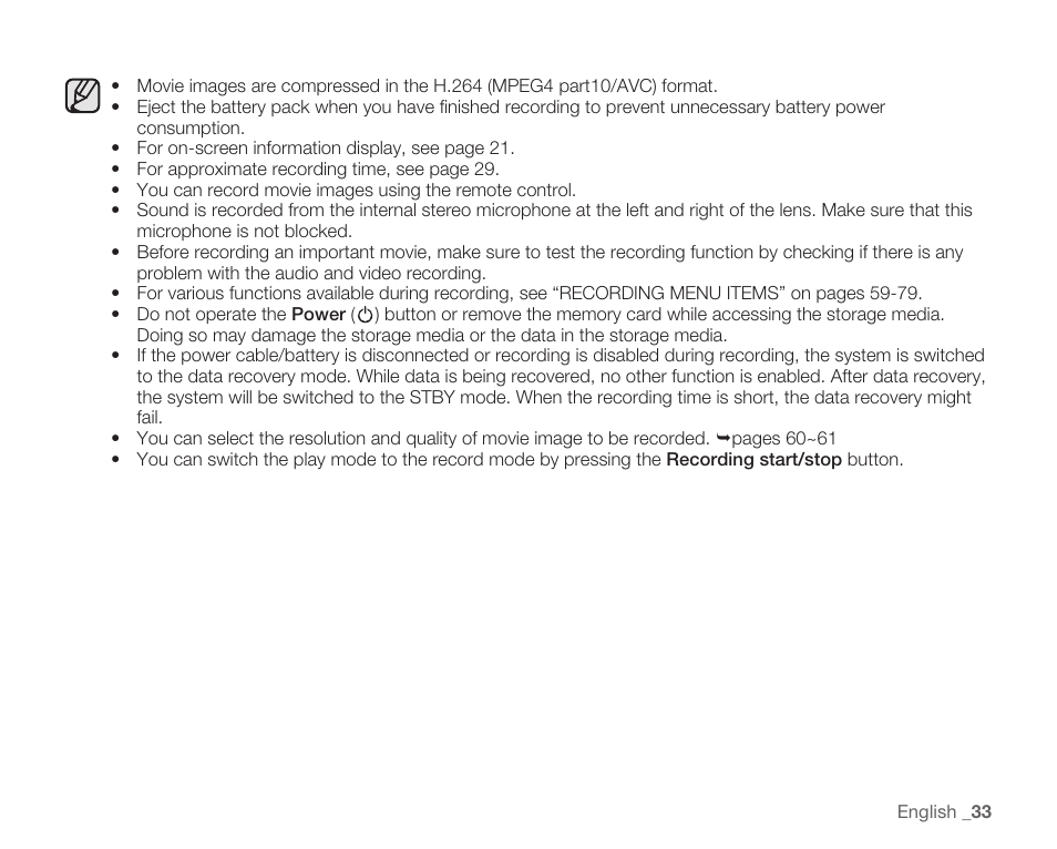 Samsung HMX-H104BN User Manual | Page 47 / 147