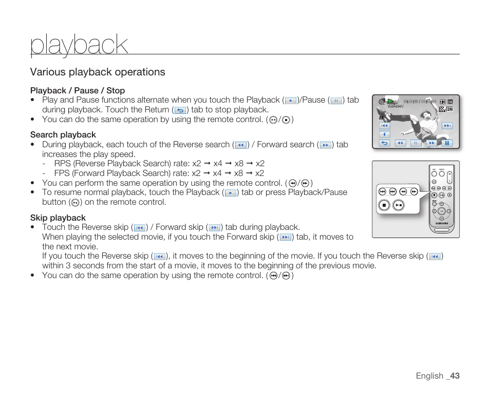 Playback | Samsung HMX-H104BN User Manual | Page 57 / 147