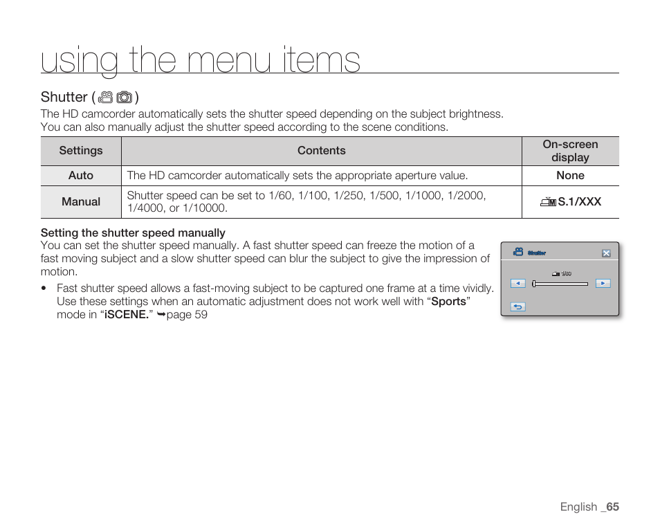 Using the menu items | Samsung HMX-H104BN User Manual | Page 79 / 147