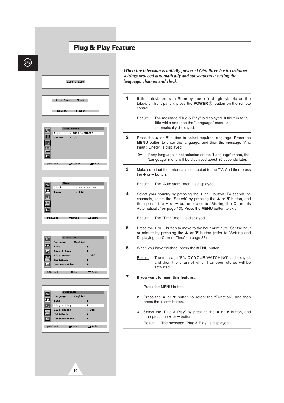 Plug & play feature | Samsung 25A6 User Manual | Page 10 / 40