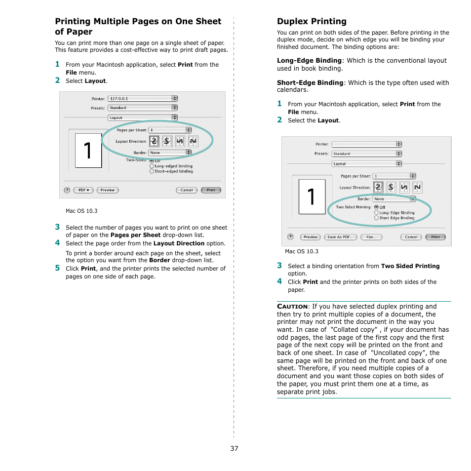 Duplex printing | Samsung CLP-610 User Manual | Page 109 / 111