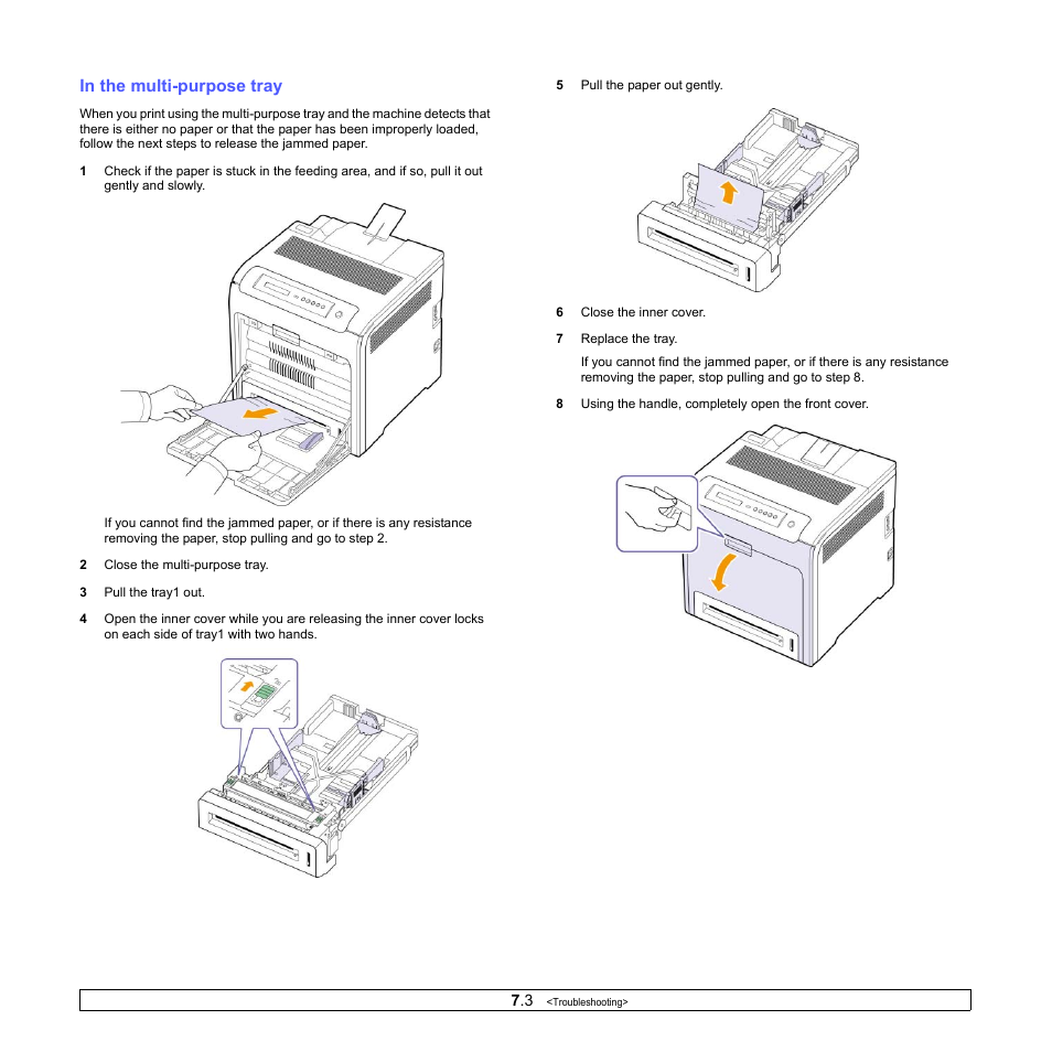In the multi-purpose tray | Samsung CLP-610 User Manual | Page 47 / 111