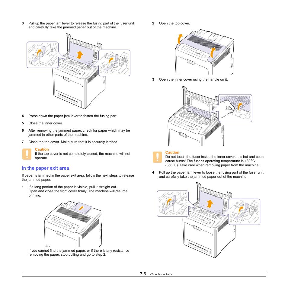 In the paper exit area | Samsung CLP-610 User Manual | Page 49 / 111