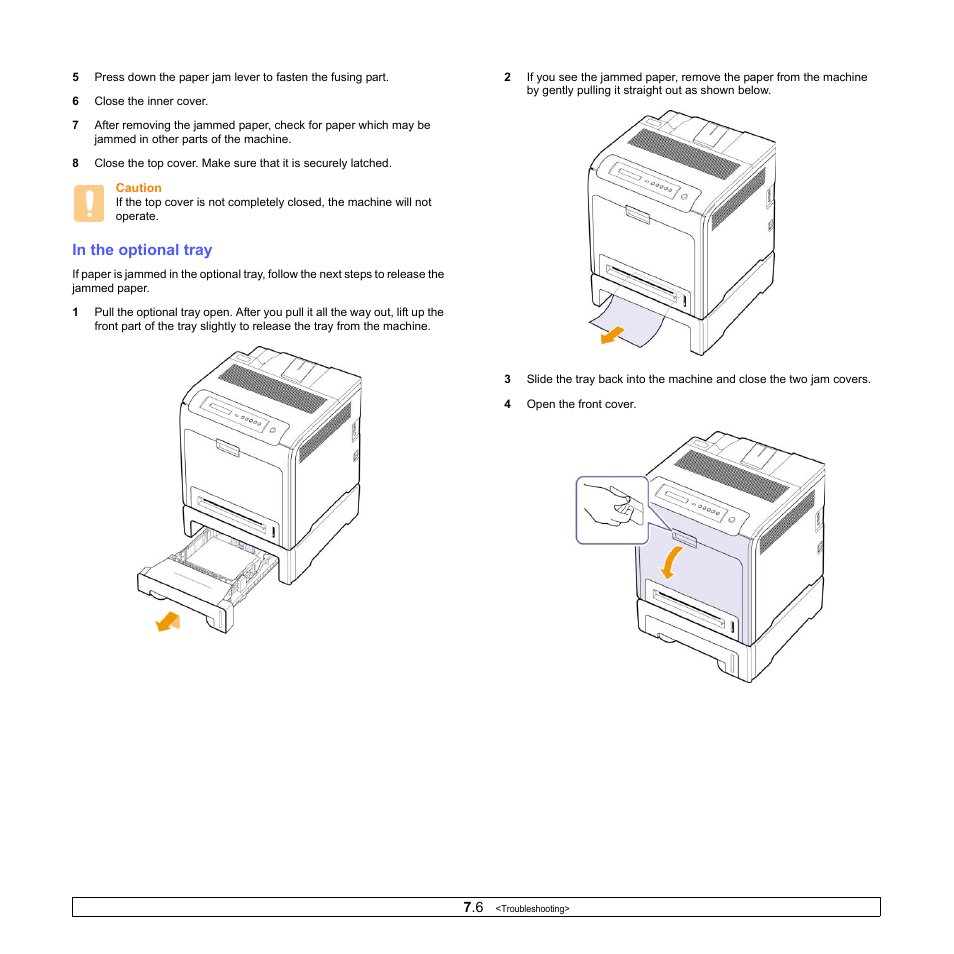 In the optional tray | Samsung CLP-610 User Manual | Page 50 / 111