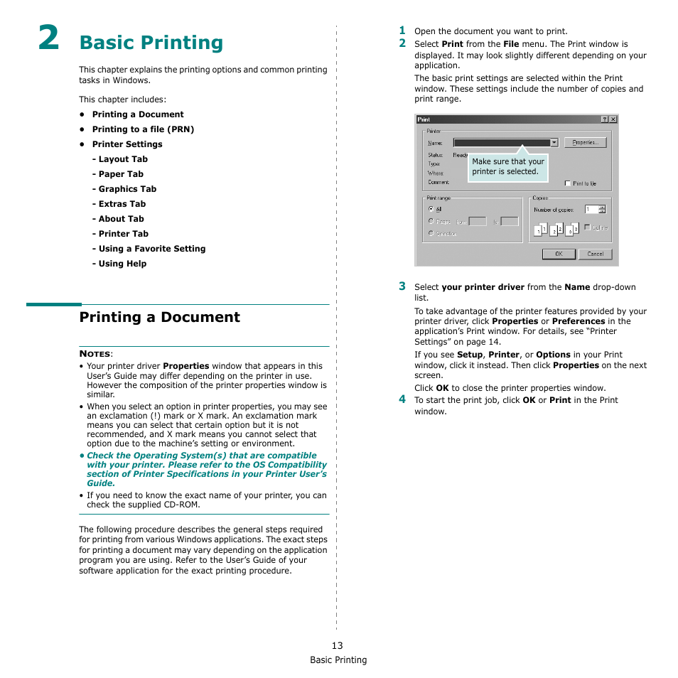 Basic printing, Printing a document, Chapter 2 | Samsung CLP-610 User Manual | Page 85 / 111