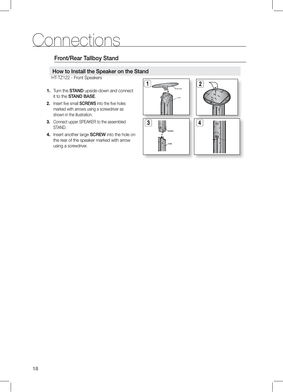 Connections | Samsung HT-TZ122 User Manual | Page 19 / 60