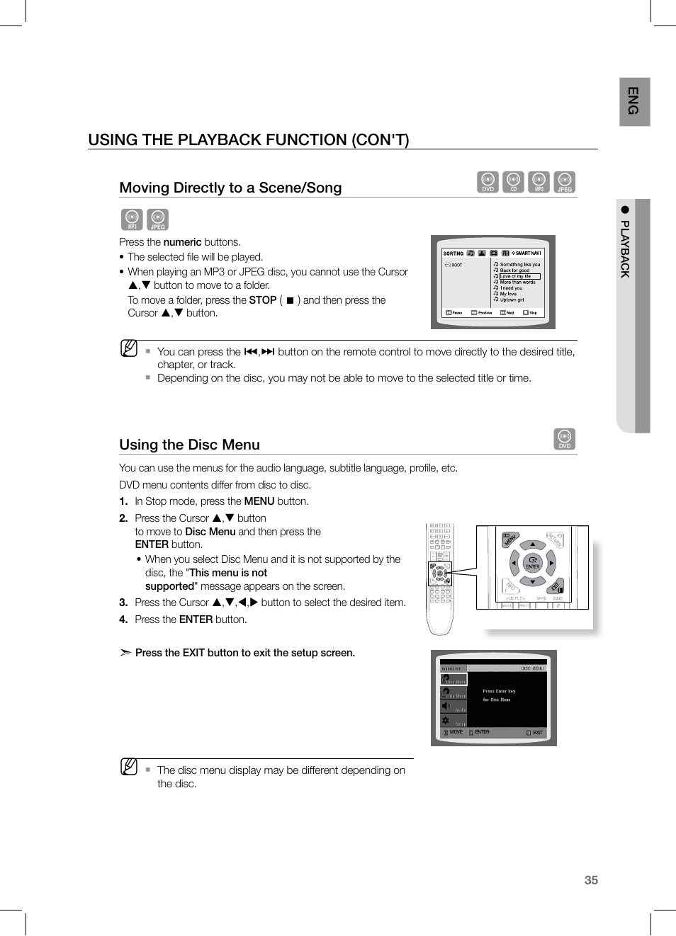 Dbag ag, Using the playback function (con't) | Samsung HT-TZ122 User Manual | Page 36 / 60