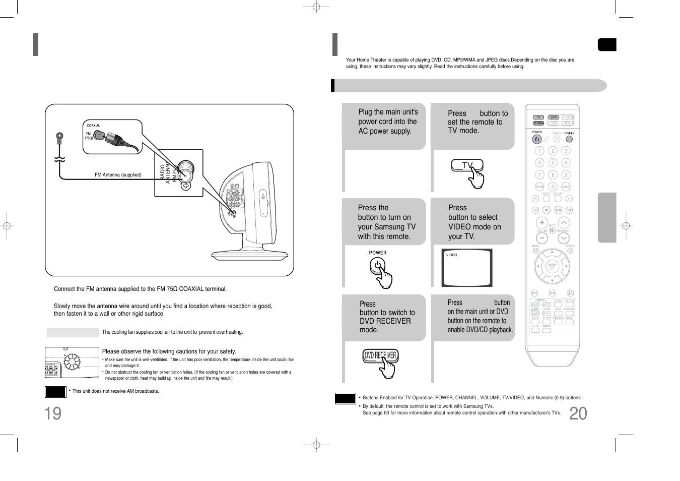 Connecting the fm antenna, Before using your home theater | Samsung HT-XQ100G User Manual | Page 11 / 36