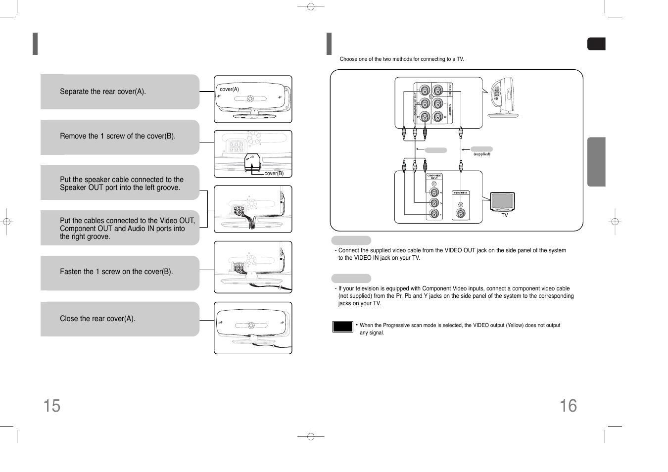 Installing the dvd player, Connecting the video out to tv | Samsung HT-XQ100G User Manual | Page 9 / 36