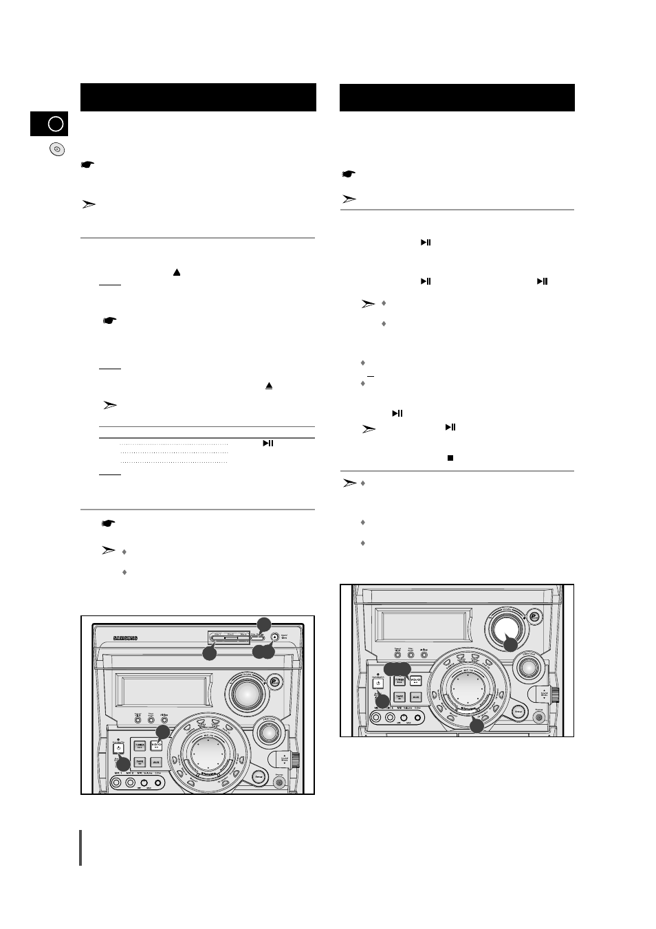 Vcd/mp3-cd/cd-player, Loading and changing compact discs, To replay the cd/mp3-cd | Samsung AH68-01145B User Manual | Page 12 / 29