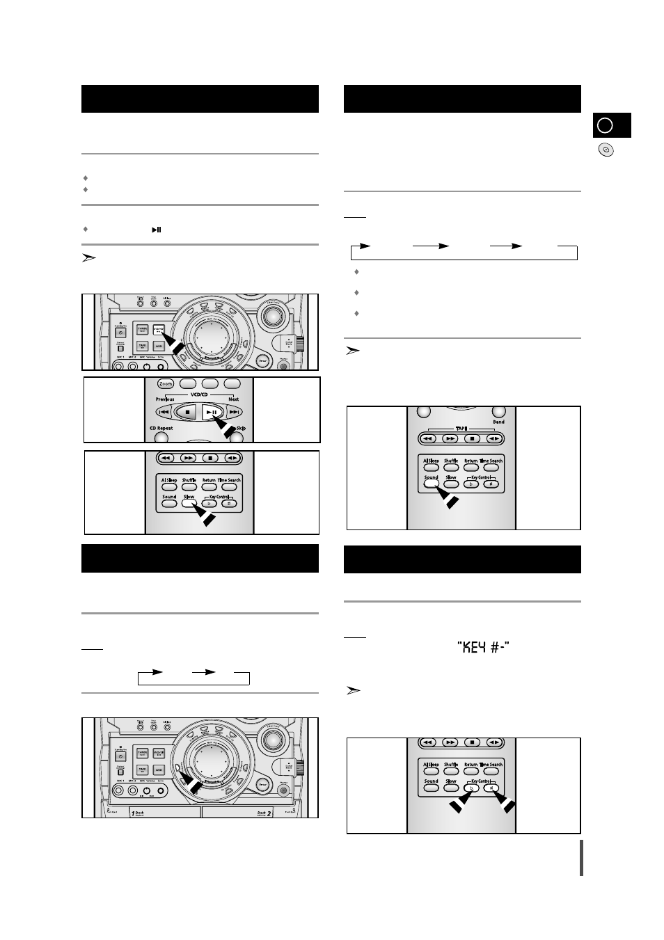 When adjusting play speed, Ntsc/pal selection method, Sound select function | Key control function, Key control function ntsc/pal selection method | Samsung AH68-01145B User Manual | Page 17 / 29