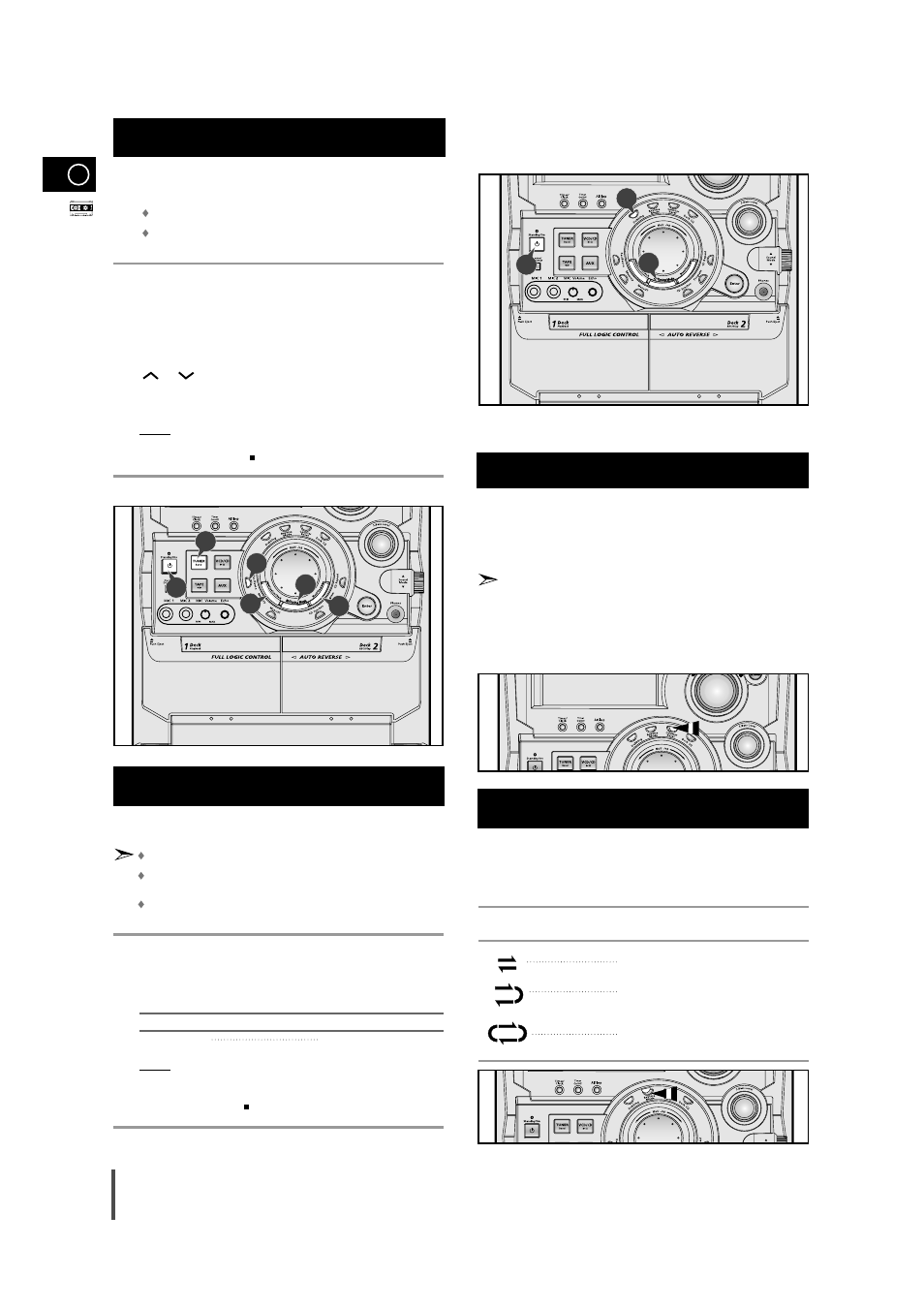 Recording a radio program, Copying a cassette (dubbing), Tape counter | Selecting the cassette playback mode (deck 2 only) | Samsung AH68-01145B User Manual | Page 22 / 29