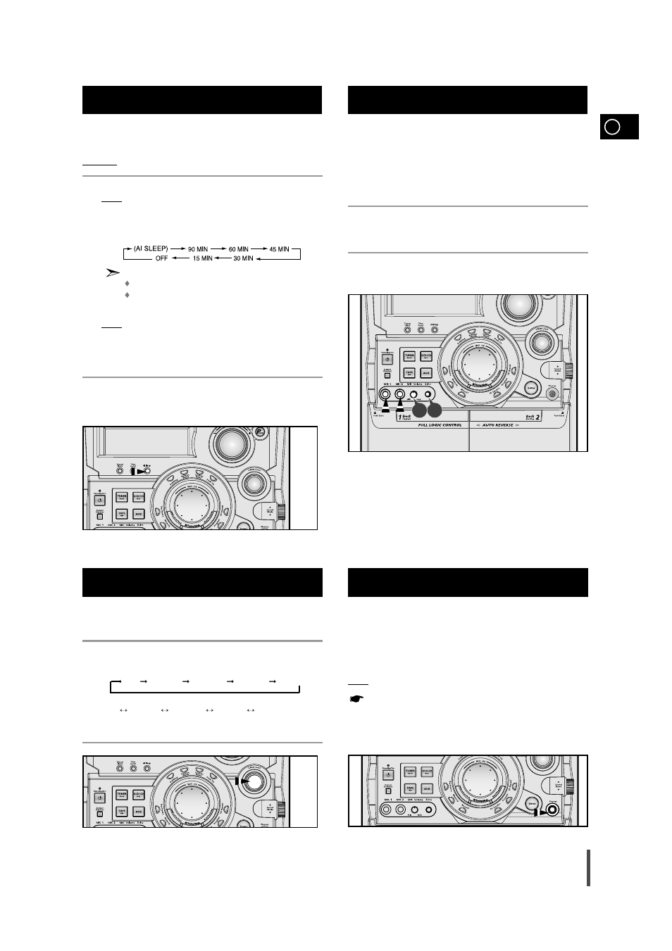 Setting the system to switch off automatically, Super bass sound, Microphone function | Connecting headphones, 12 super bass sound | Samsung AH68-01145B User Manual | Page 25 / 29