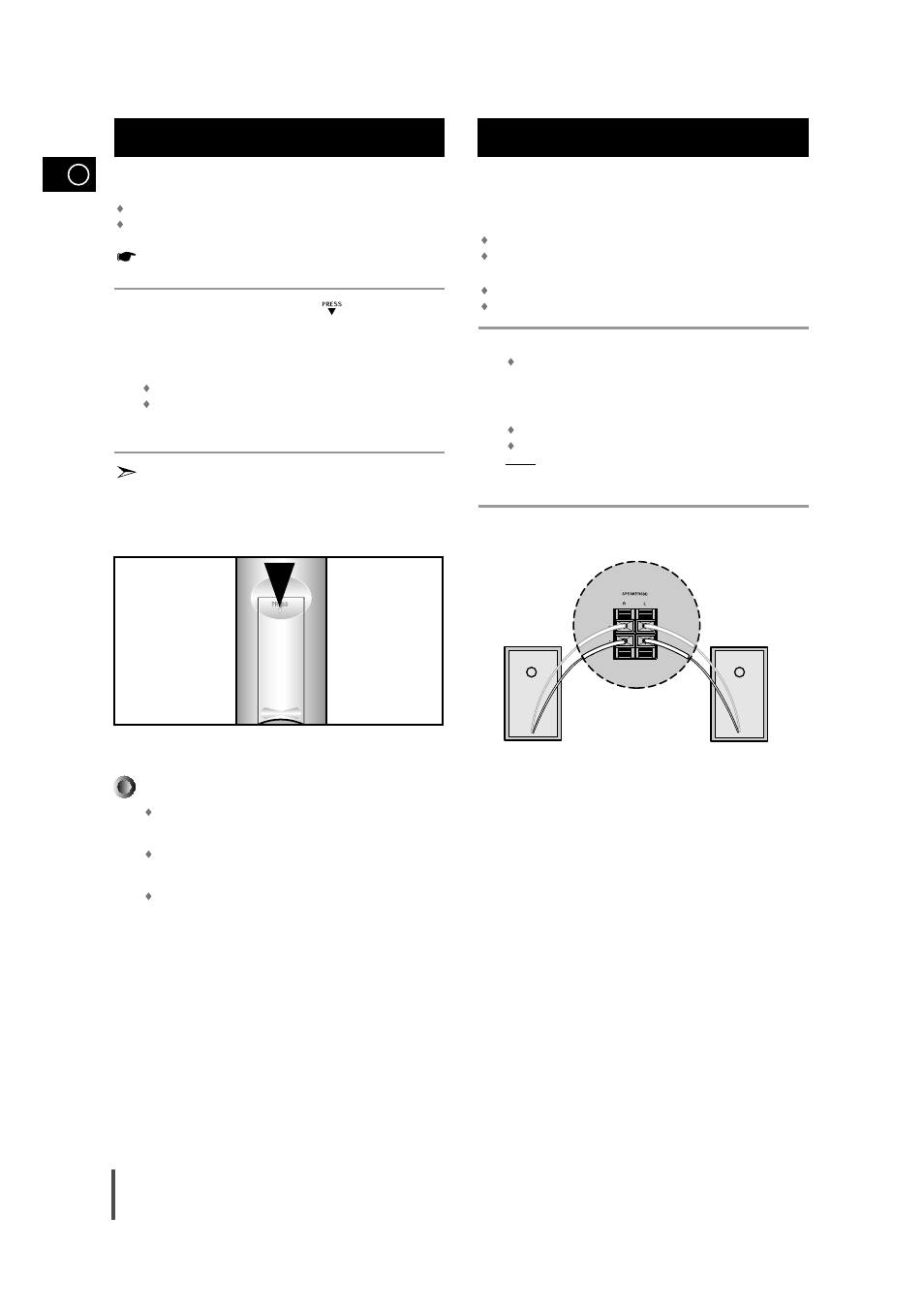 Inserting remote control batteries, Connecting the loudspeakers, Connecting the loudspeakers 1 2 3 | Samsung AH68-01145B User Manual | Page 8 / 29