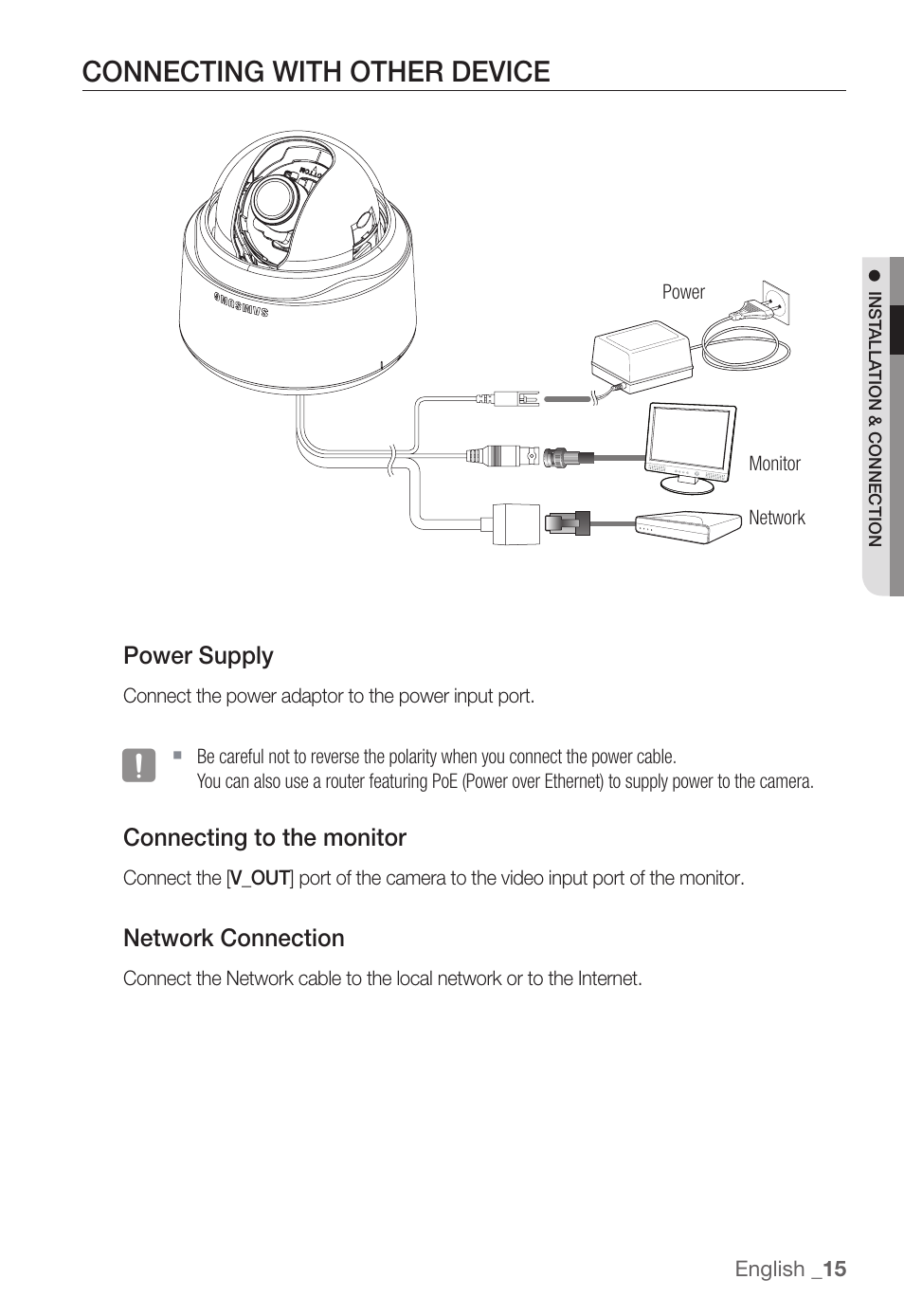 Connecting with other device | Samsung SNC-B5368P User Manual | Page 15 / 105