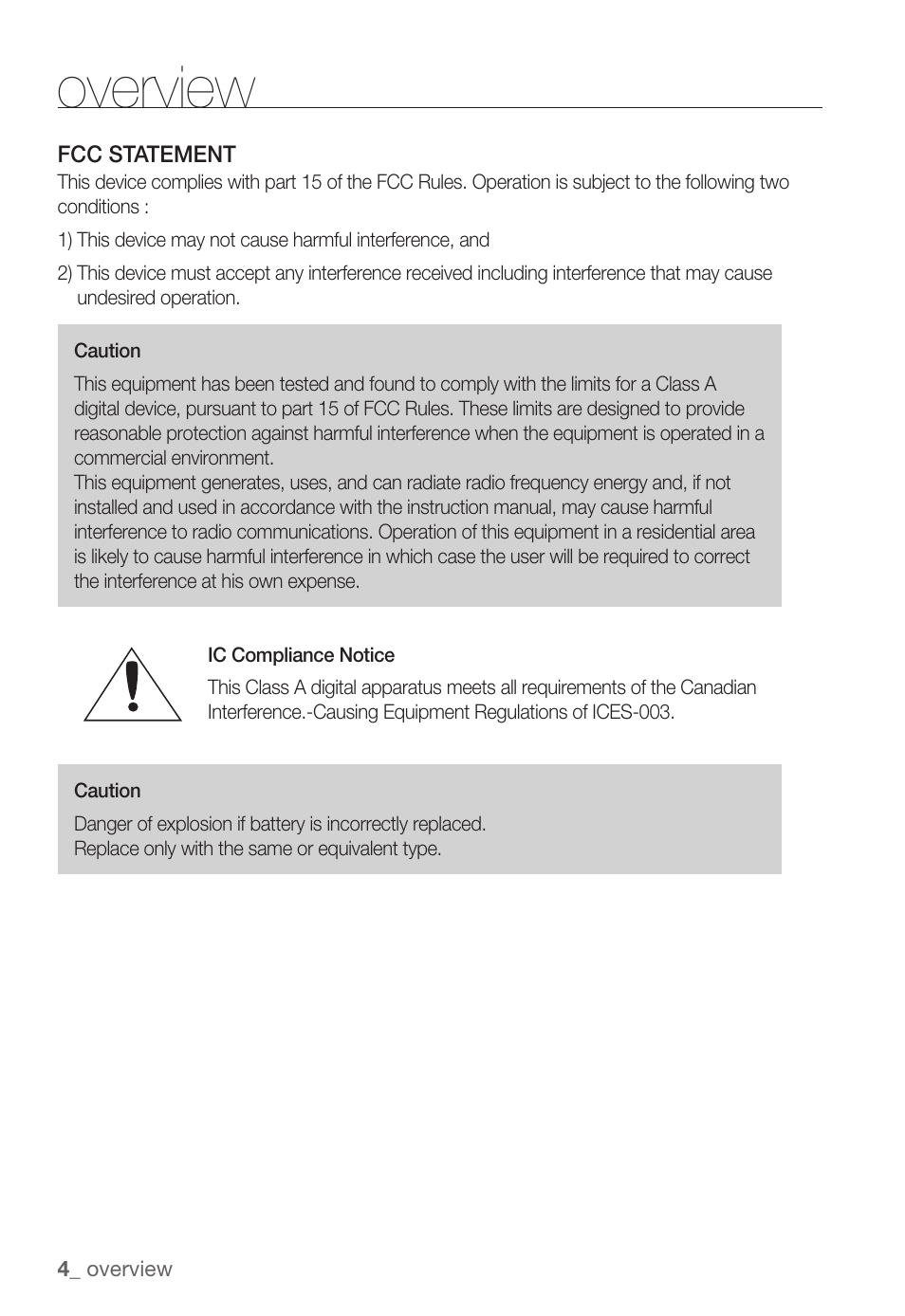 Overview | Samsung SNC-B5368P User Manual | Page 4 / 105