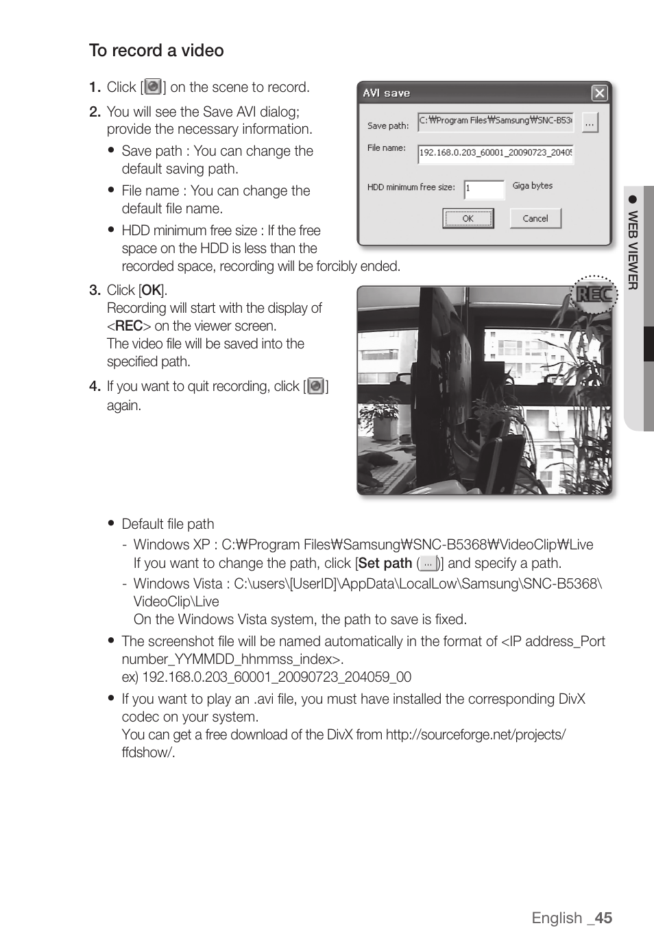 Samsung SNC-B5368P User Manual | Page 45 / 105
