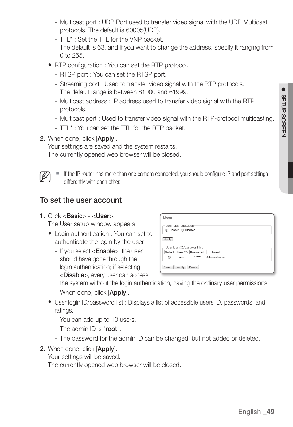 Samsung SNC-B5368P User Manual | Page 49 / 105