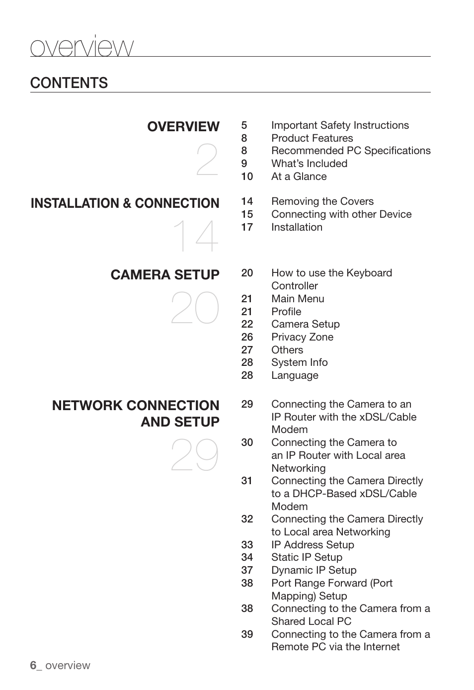 Overview | Samsung SNC-B5368P User Manual | Page 6 / 105