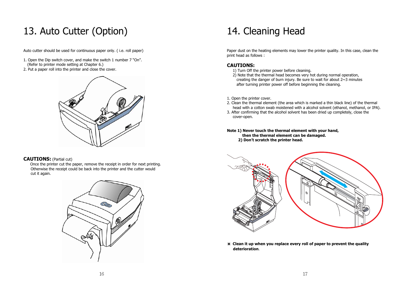 Auto cutter (option), Cleaning head | Samsung SRP-770II User Manual | Page 9 / 19