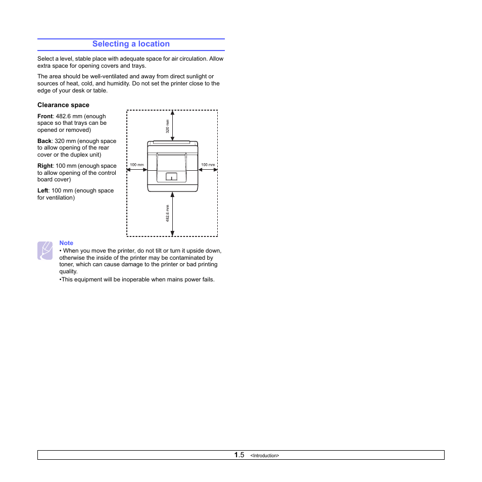 Selecting a location | Samsung ML-4050ND User Manual | Page 14 / 110