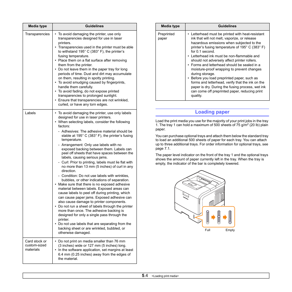 Loading paper | Samsung ML-4050ND User Manual | Page 30 / 110