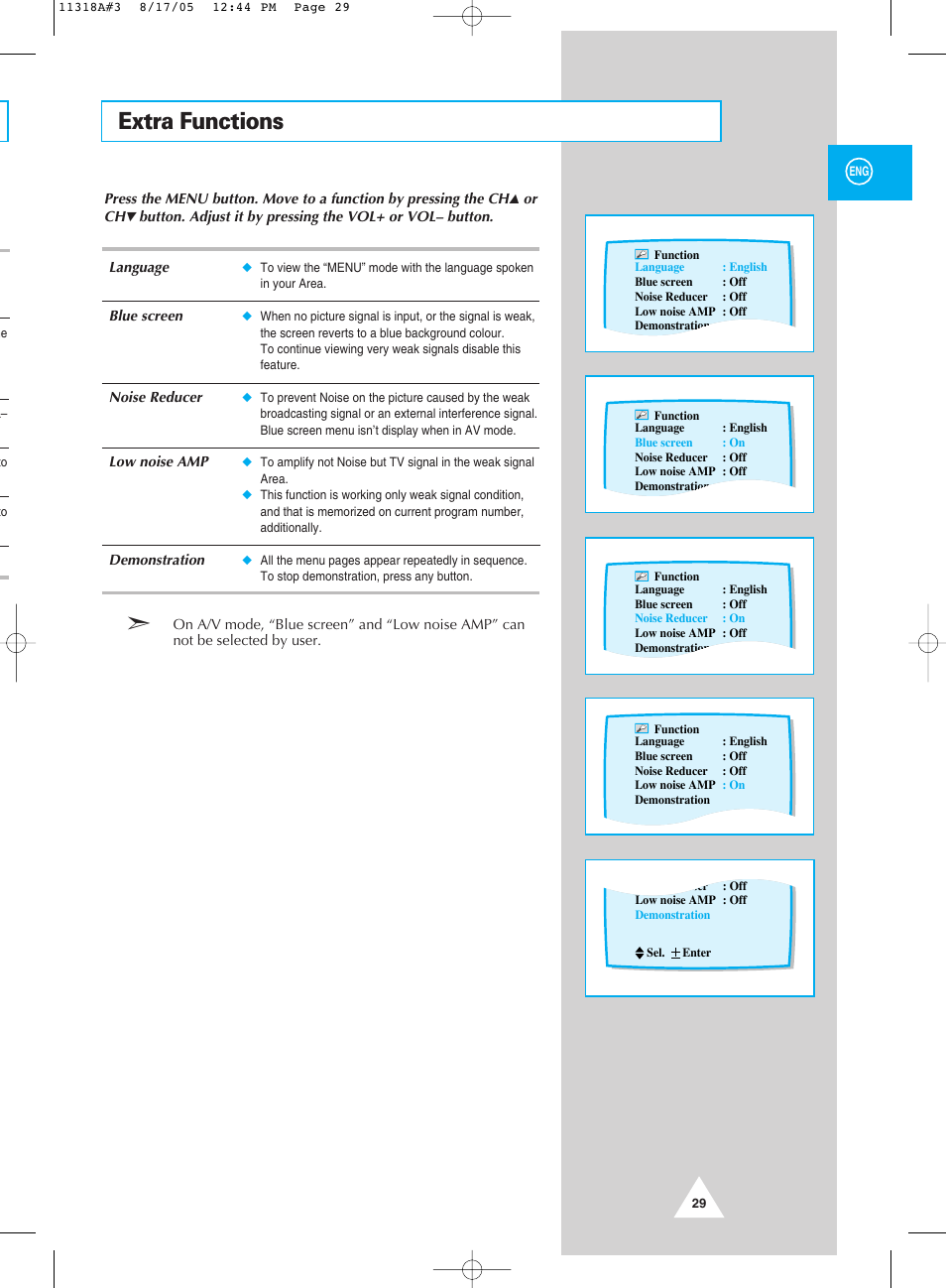 Extra functions | Samsung 521 User Manual | Page 29 / 40