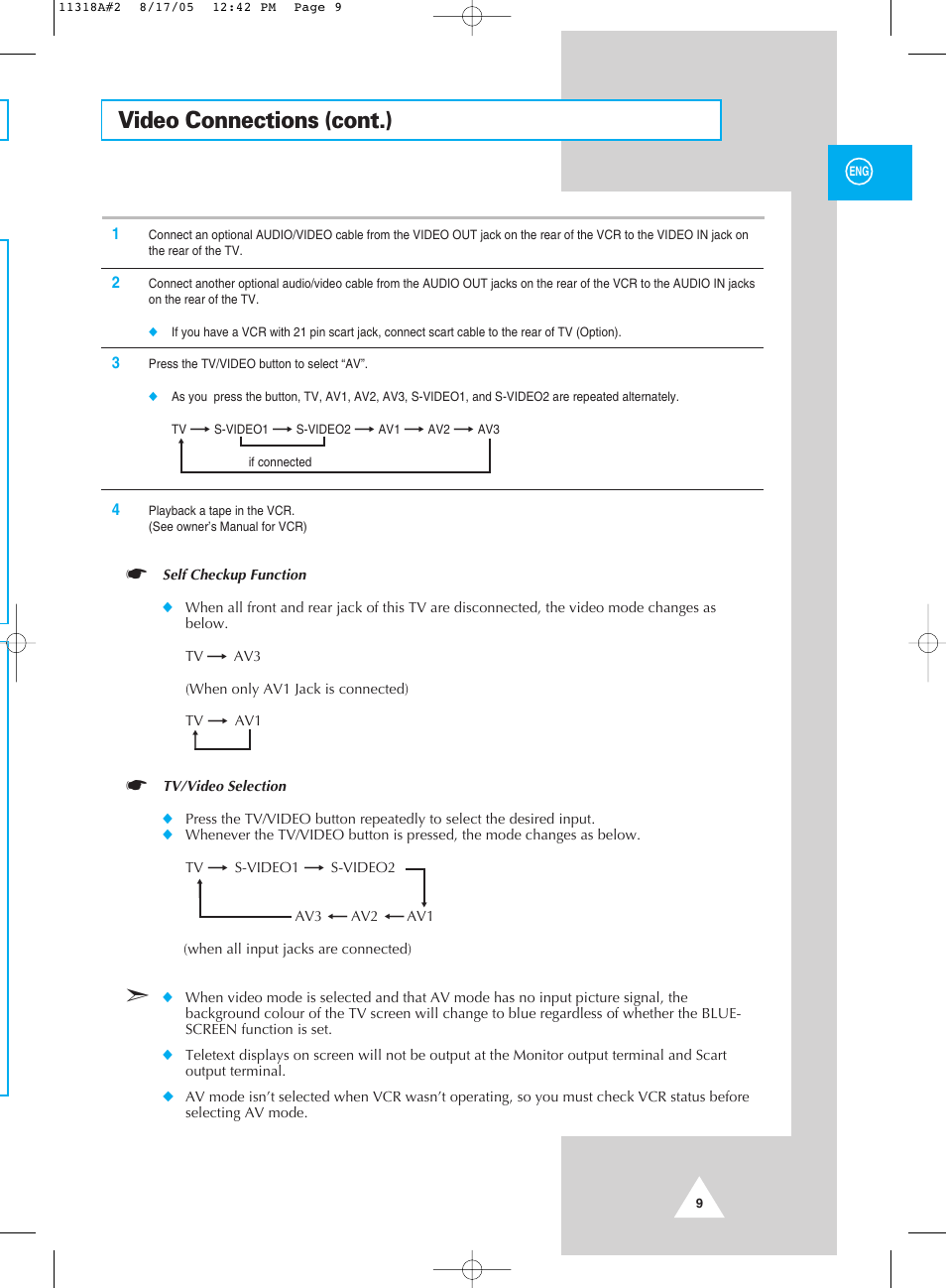 Video connections (cont.) | Samsung 521 User Manual | Page 9 / 40
