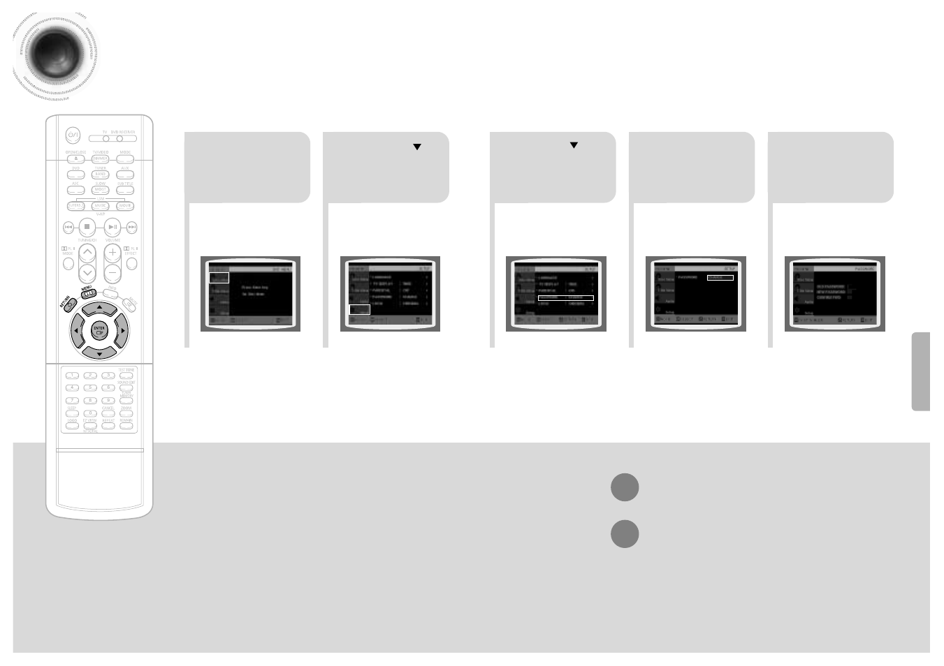 Setting the password | Samsung HT-DB1750 User Manual | Page 20 / 34