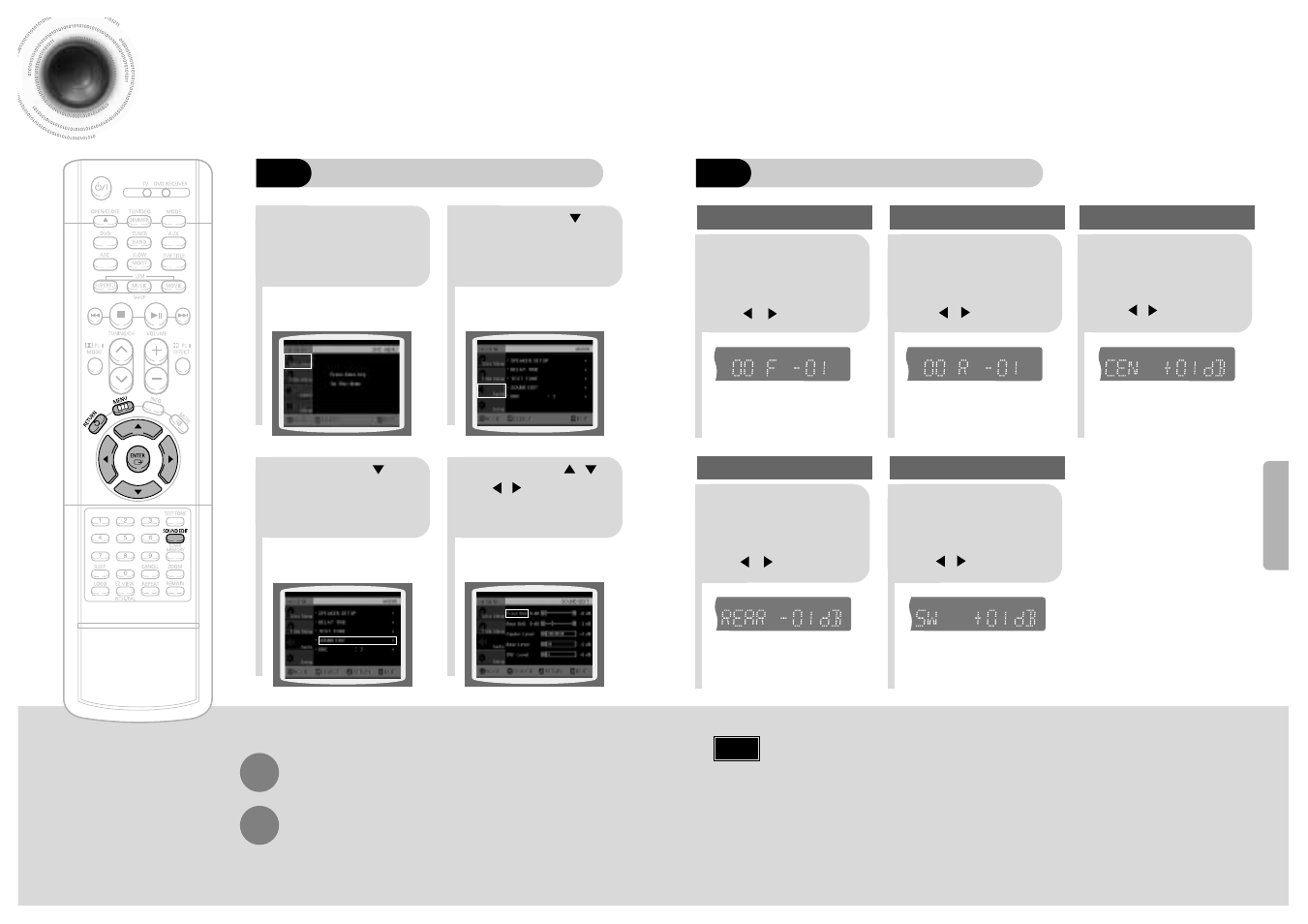 Setting the audio quality, 45 setting the audio quality | Samsung HT-DB1750 User Manual | Page 24 / 34